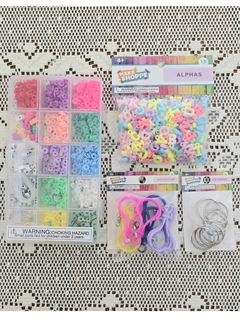 Bundle Jewelry Making Craft Supplies Pony Beads Alphabet Letter Charms Keychains